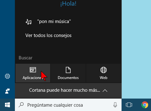 Menú Inicio en cómo asignar una tecla de acceso directo para el programa Recortes en Windows 10