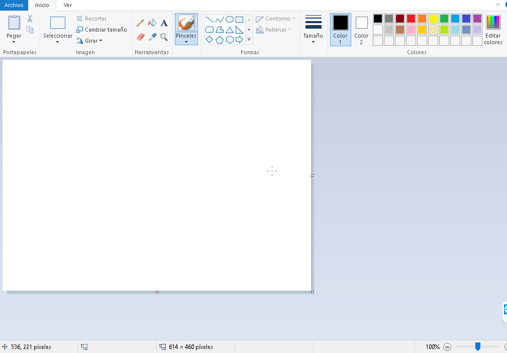 Programa Microsoft Paint en cómo crear una foto de portada para Facebook del tamaño ideal