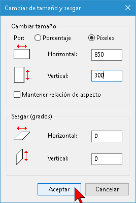Ajustando el tamaño de los píxeles en Paint