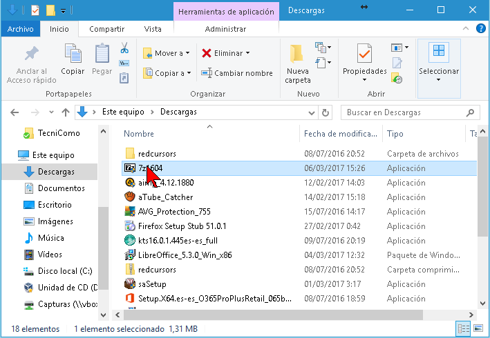 Archivo de 7-zip descargado en cómo descargar e instalar 7-zip en español