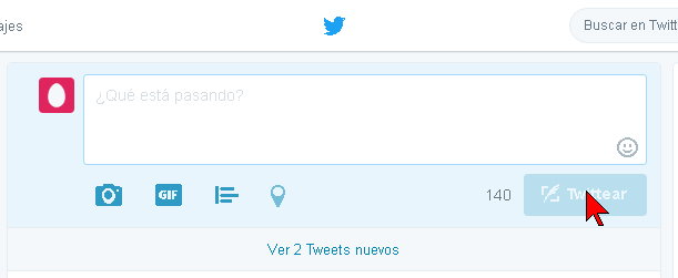 Botón Twittear para publicar el tuit compuesto