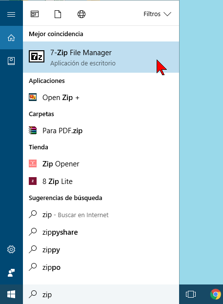 Abriendo el programa 7-zip en Windows 10 en cómo cambiar el idioma de 7-zip a español