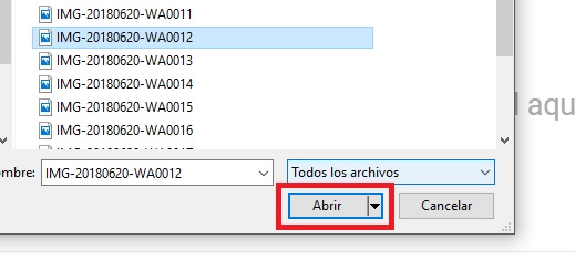 Opción abrir en cómo agregar una foto de perfil a tu cuenta de Gmail