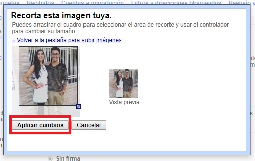 Aplicar cambios de Gmail