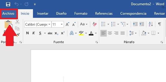 Columna de Archivo en cómo personalizar el tema y el fondo de Microsoft Office