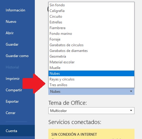 Fondo de Office a elegir