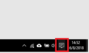 Botón del centro de actividades en cómo deshabilitar la rotación automática de la pantalla en Windows 10