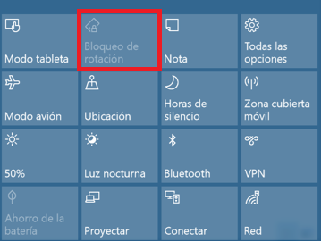 Opción Bloqueo de rotación