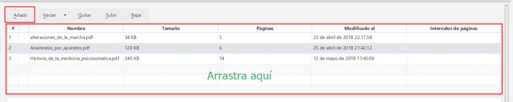 arrastra o selecciona los archivos pdf a fusionar