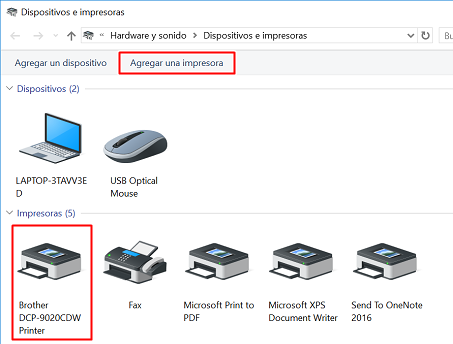 Agrega una impresora con Windows 10