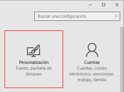 Clic en personalización