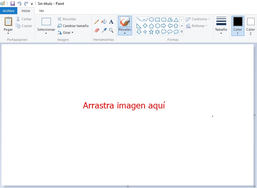 Arrastra imagen a paint