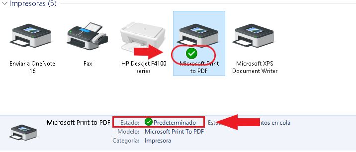 Impresora predeterminada en Windows 10