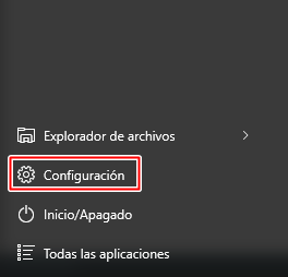Hacer clic en configuración en cómo imprimir una página de prueba de tu impresora con Windows 10