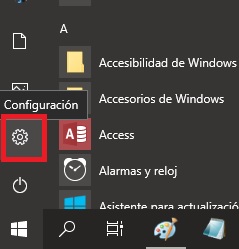 Opción configuración en cómo cambiar las horas activas y controlar el reinicio de Windows 10