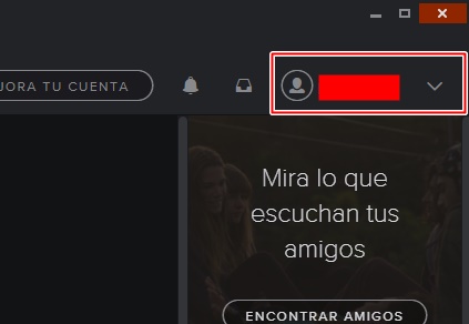 abrir el perfil de Spotify e ir a configuraciones