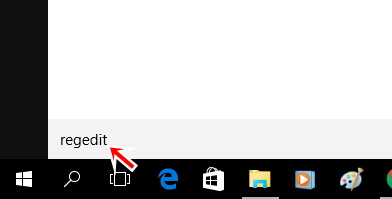Escribe regedit en la barra de búsqueda de Windows 10