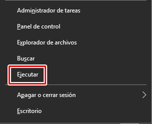 Windows + X y luego hacer clic en ejecutar en cómo acceder al registro de Windows 10