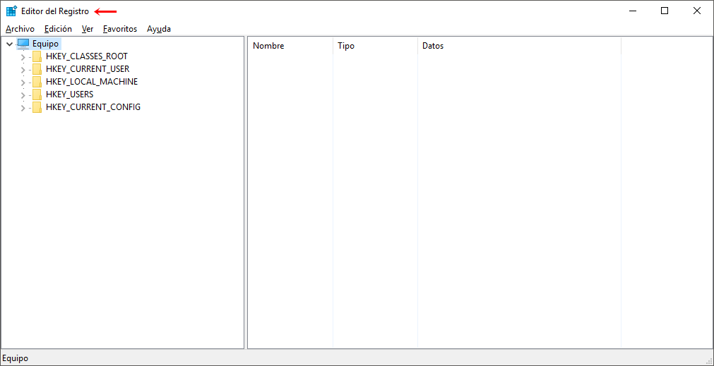 Editor del registro de Windows