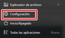 Ve a configuraciones de Windows 10