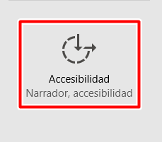 Ve a accesibilidad en las configuraciones de Windows 10