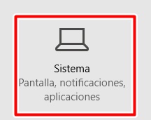 Dirígete a la opción Sistema en Configuraciones