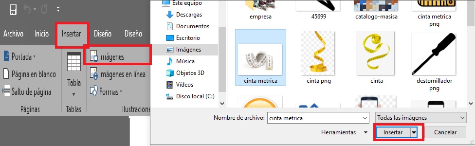 Añadir imagen en Microsoft Word