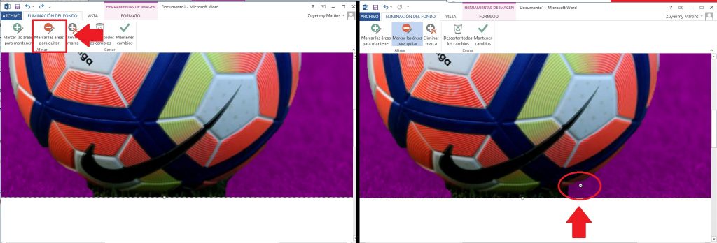 Borrar elementos de fondo de imagen en Word