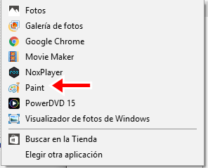 Selecciona Paint en cómo reducir el tamaño de una imagen proporcionalmente en Paint