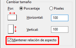 Marca mantener relación de aspecto en Paint
