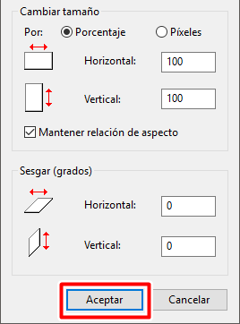 Haz clic en Aceptar de Paint