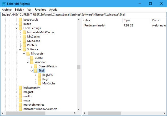 Editor de registro de Windows 10