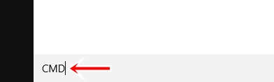 Escribe CMD en la barra de búsqueda de windows