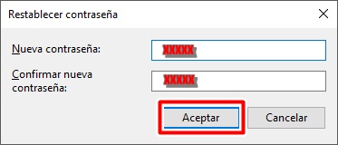 Cambia la contraseña del usuario administrador