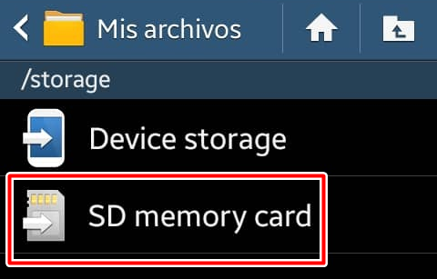 Entra a la tarjeta SD en tu Android