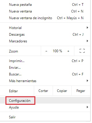 Establecer configuraciones en Google Chrome