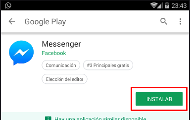 Instalar messenger para Android