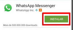 Toca instalar para descargar Whatsapp en Android
