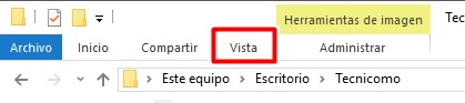 En el explorador de archivos selecciona vista