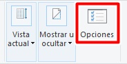 En la pestaña vista, selecciona Opciones