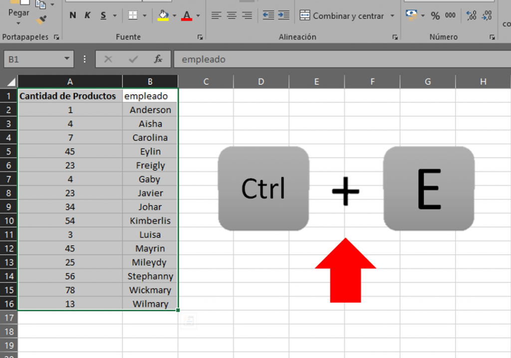Seleccionar todo en Excel con un atajo de teclado
