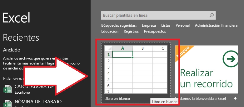 Abrir libro en blanco en Excel en cómo ocultar o mostrar celdas en Excel