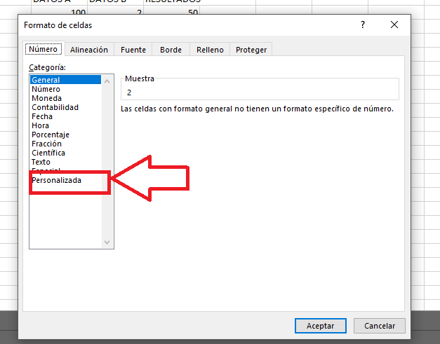 Personalizar formato de celda en Excel
