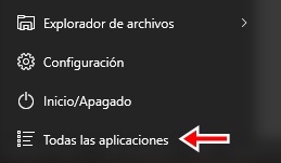 Selecciona la opción todas las aplicaciones