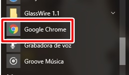 Selecciona el icono de google chrome