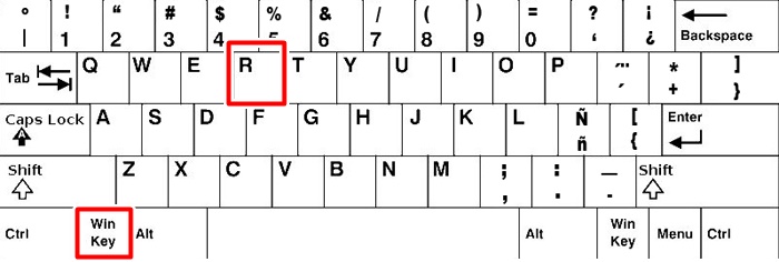 Presiona windows + r para abrir ejecutar