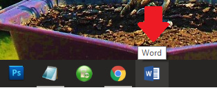 Abriendo Word desde la barra de tarea de Windows 10