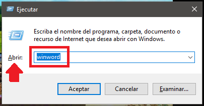 Escribiendo la palabra winword