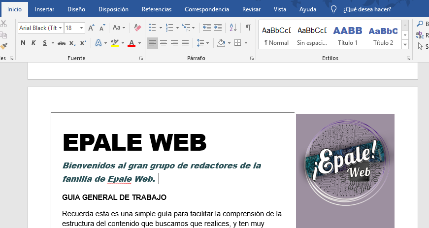 Plantilla personalizada en Microsoft Word 2016