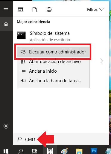 Buscador de inicio de Windows 10